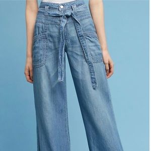 Pilcro Ultra High-Rise Tie-Waist Wide-Leg Pants | size 25